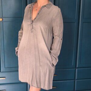 Linen long sleeve casual dress